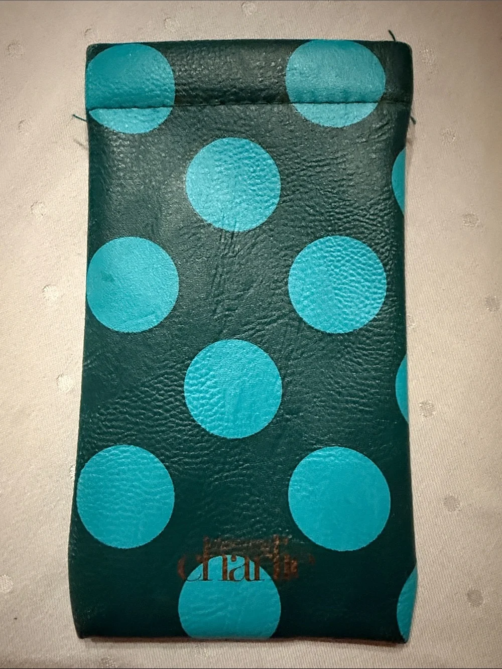 Charming Charlie Polka Dot Faux Leather Eyeglass Sleeve!